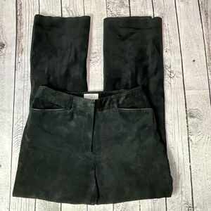 ANN TAYLOR LOFT Black Suede Leather Pants